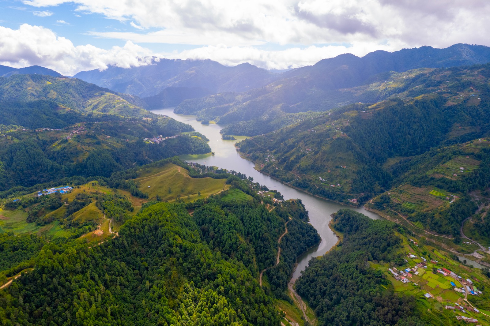 Aerial landscape view